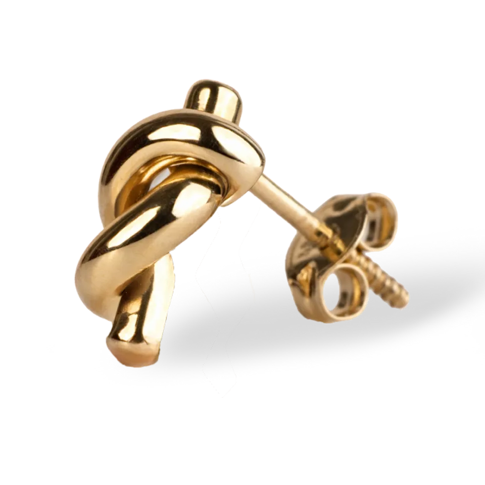 Gold Knot Stud Earrings