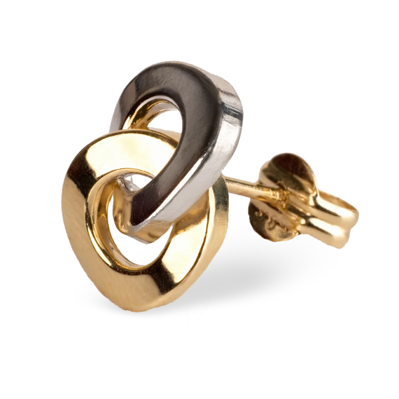 Gold Two-Tone Interlocking Earrings