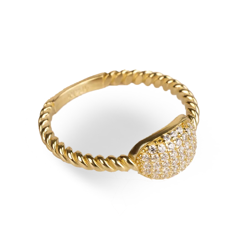 Twist Pave Ring