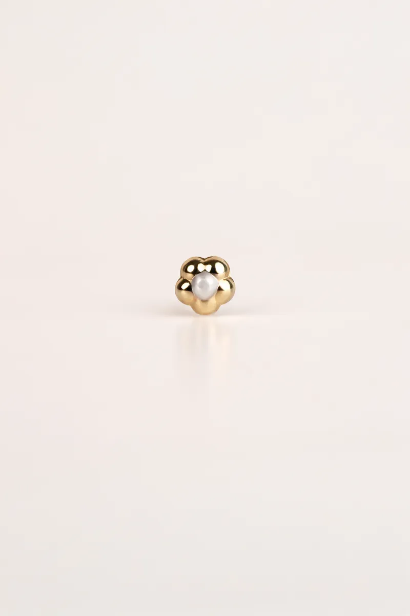 Gold Pearl Cluster Stud Earrings